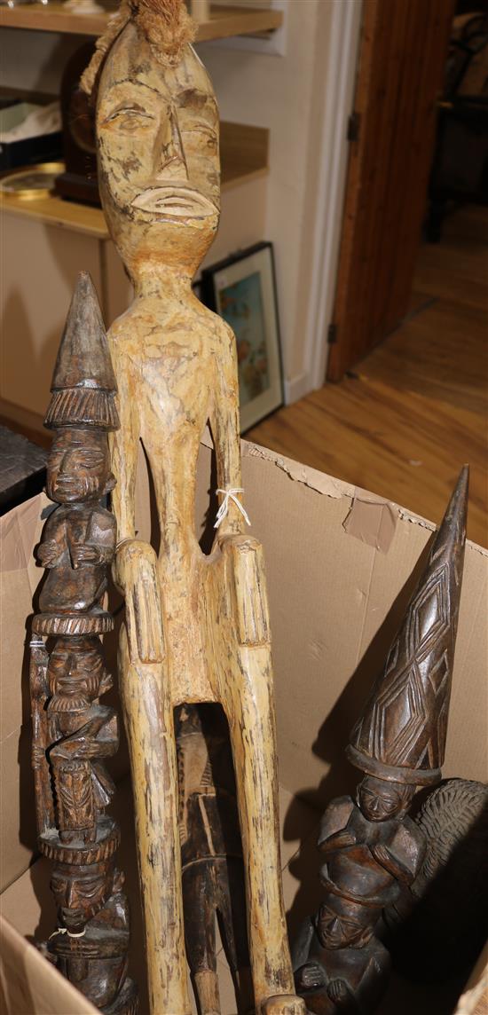 5 African hardwood carvings